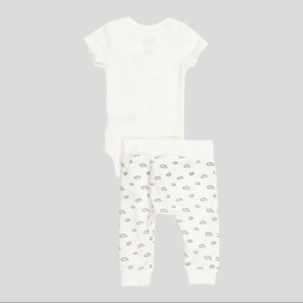 🌺 Rae Dunn Baby White Adorable I Woke Up Like This Outfit + Hat 3-6 Months NWT